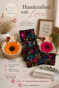 Handmade Embroidered Floral Pouch large