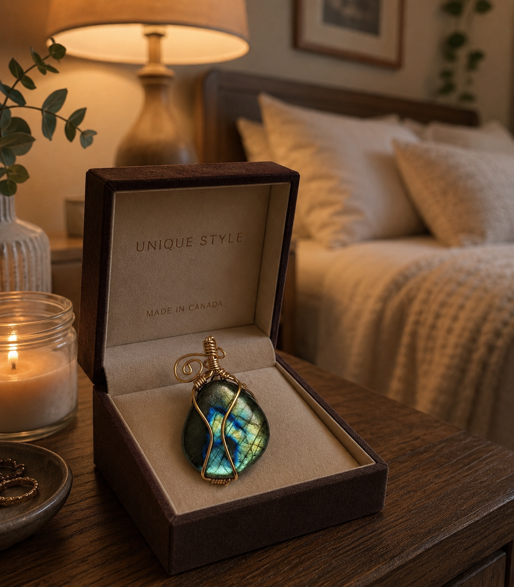 Hand wired Labradorite pendant