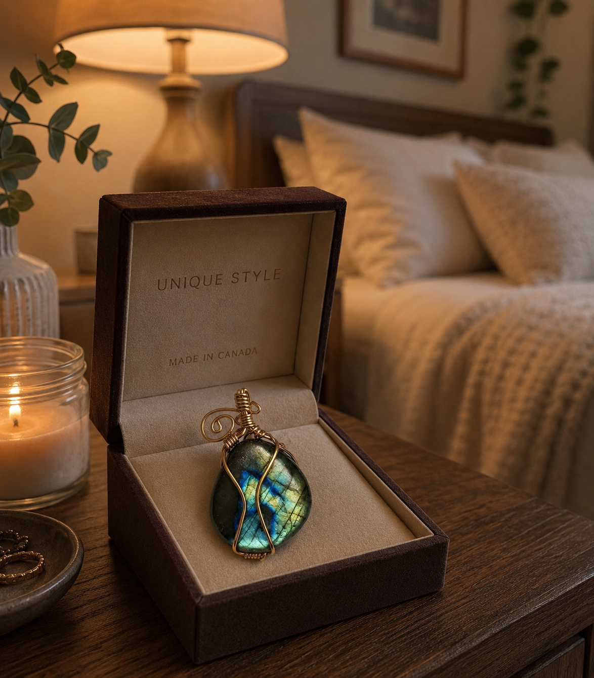 Hand wired Labradorite pendant