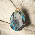 Faceted Genuine Turquoise pendant